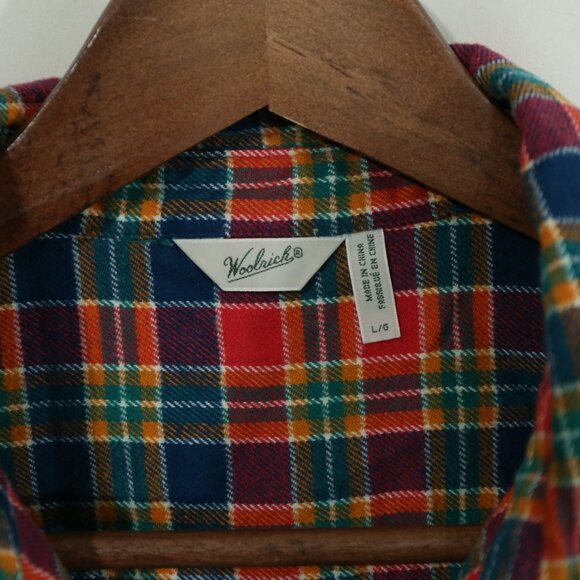 Woolrich Women’s Plaid Flannel Button Down Shirt L/G – Multicolor Tartan Check - Picture 4 of 9